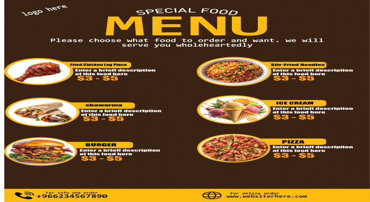 I design professional and creative menus for restaurants, cafés, and events.